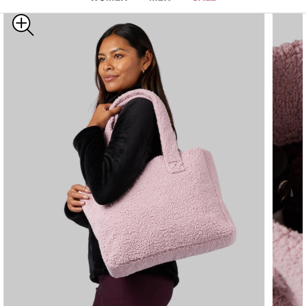 32 Degrees Cozy Sherpa Tote bag teddy 🧸 soft fabric  Mauve Shadow pink NIP